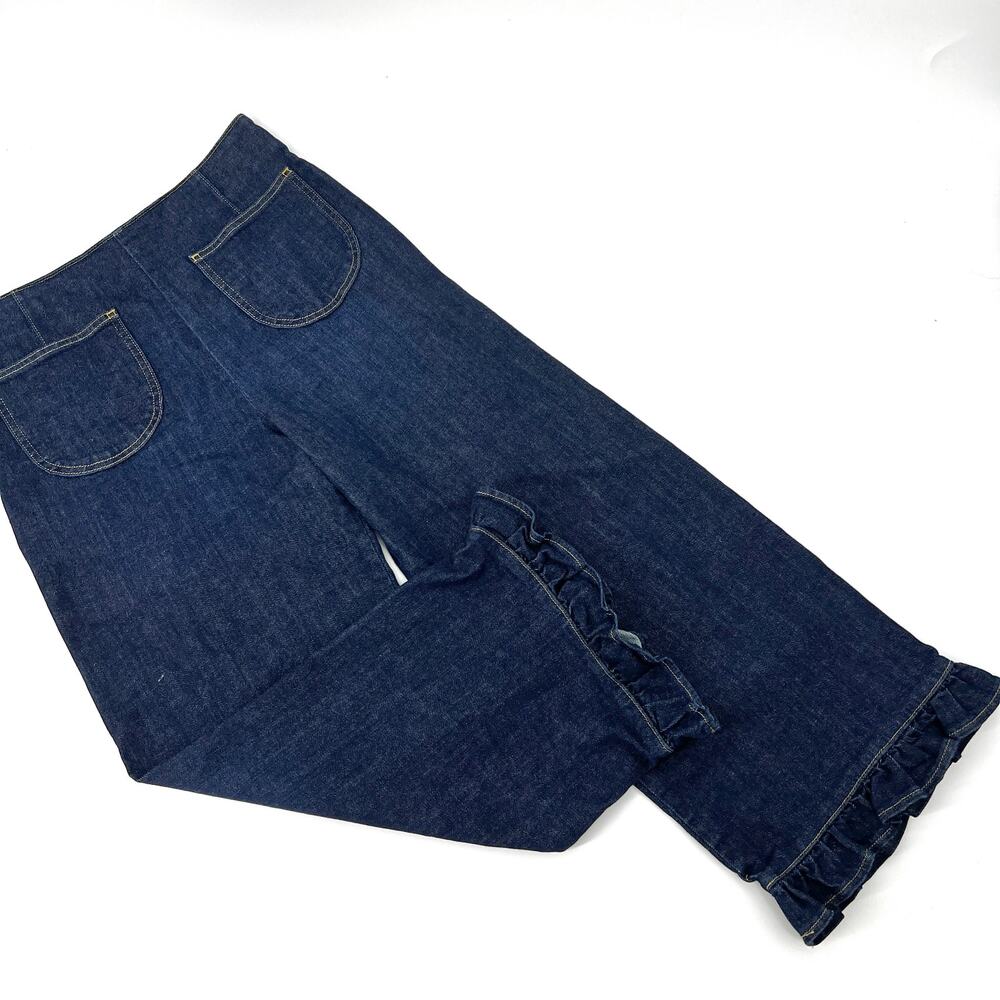 Maeve Anthropologie The Colette Ruffle Hem Wide Leg Stretch Jeans Sz 29 Preowned - Picture 11 of 11